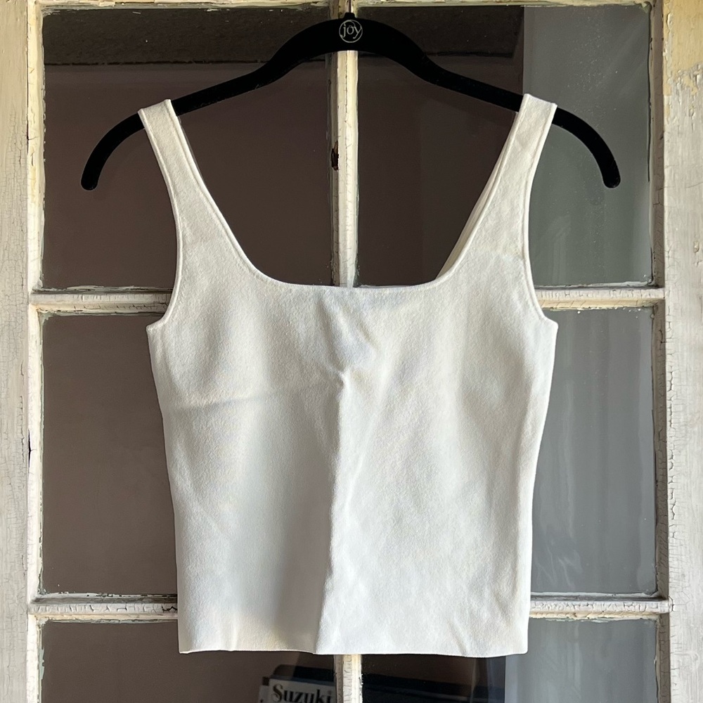 Vince Off-White Square Neck Tank Top